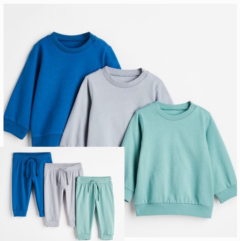 H&M 3 pk cotton sweatshirt / cotton jogger